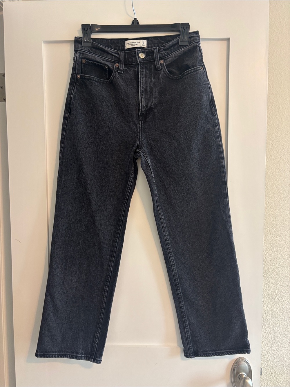 Abercrombie & Fitch Washed Black Vintage Straight High Rise Jeans - 26s/2s